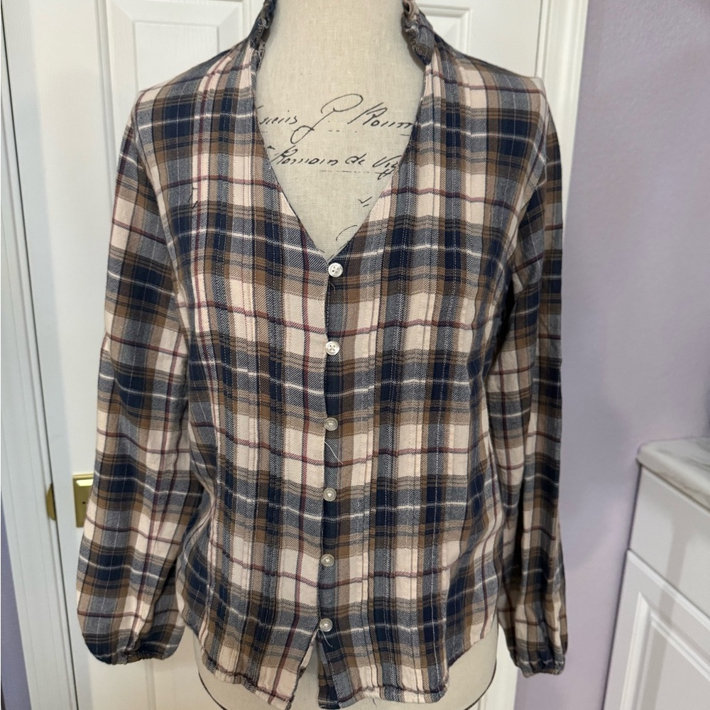 Plaid Button-Up Shirt